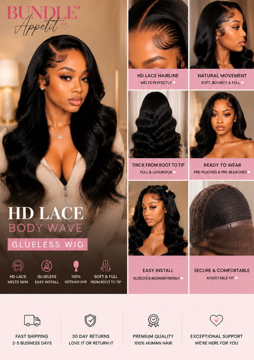 HD 5x5 Glueless Body Wave Wig